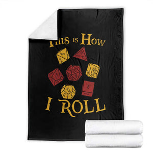 Funny RPG Tabletop Dice Throw Blanket This Is How I Roll Vintage D20 TS11 Black Print Your Wear