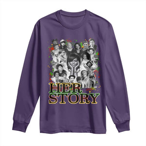 Black Women History Long Sleeve Shirt Her Story Black History Month TS11 Purple Print Your Wear