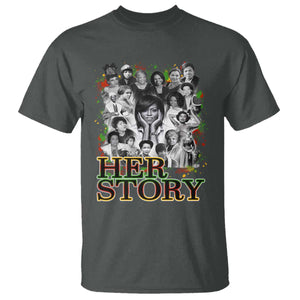 Black Women History T Shirt Her Story Black History Month TS11 Dark Heather Print Your Wear
