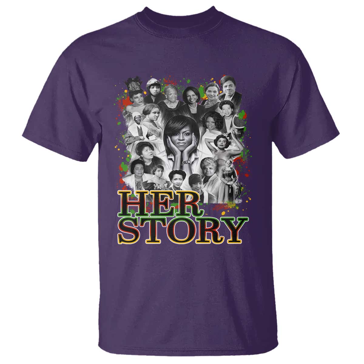 Black Women History T Shirt Her Story Black History Month TS11 Purple Print Your Wear