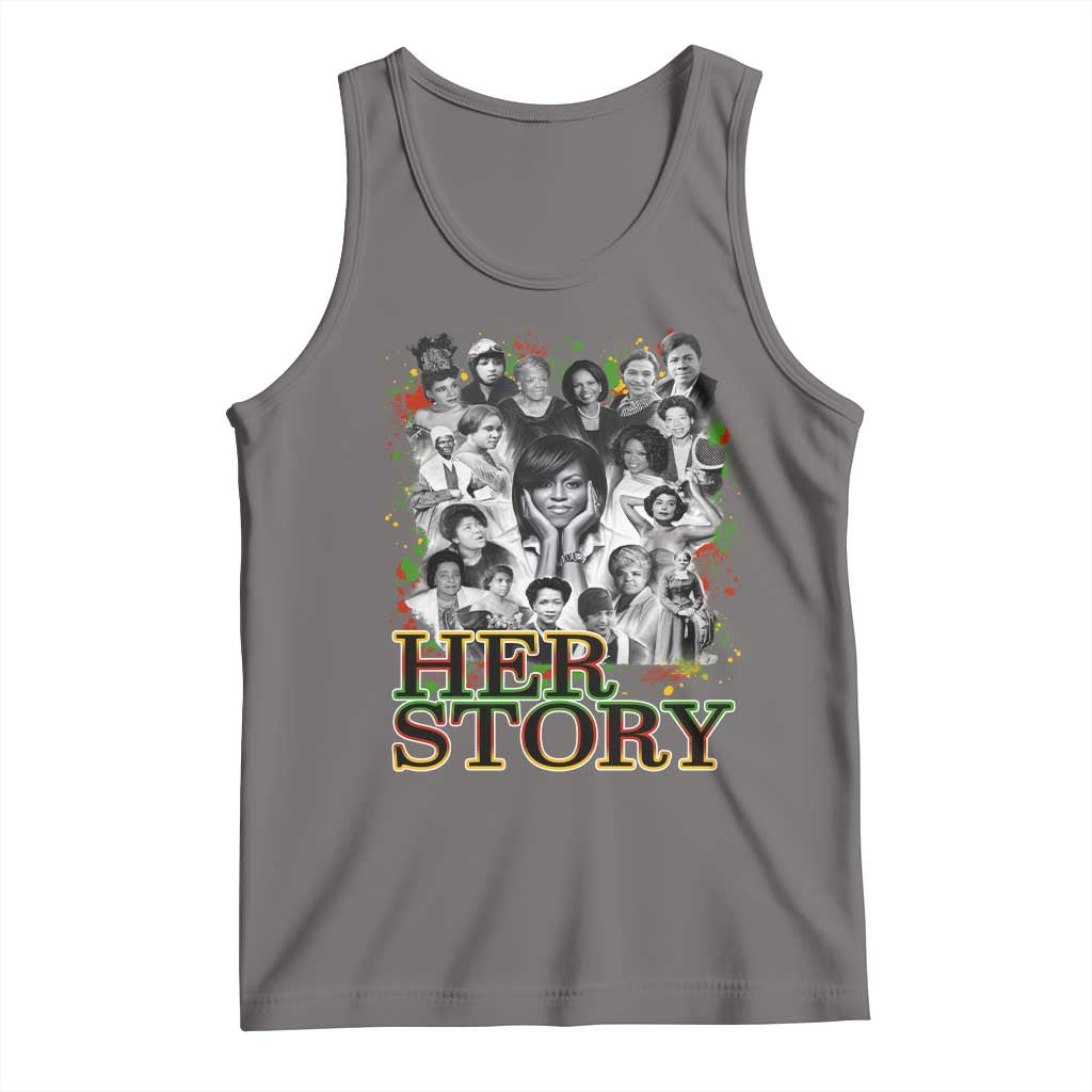 Black Women History Tank Top Her Story Black History Month TS11 Deep Heather Print Your Wear