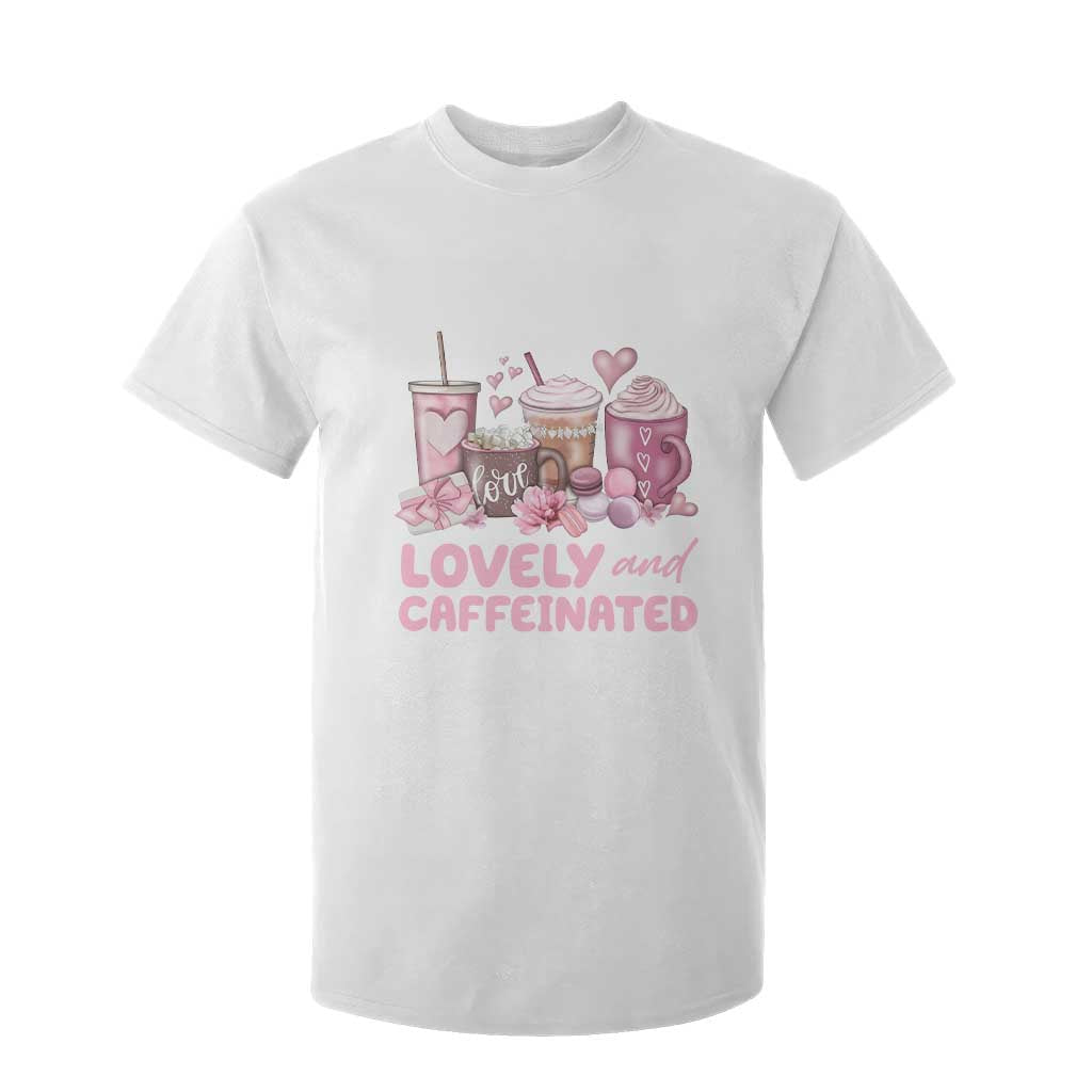 Lovely And Caffeinated Coffee Valentine T Shirt For Kid TS11 White Print Your Wear