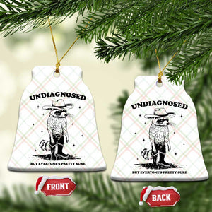 Funny Undiagnosed But Everyone's Pretty Sure Ceramic Ornament Cowboy Racoon TS11 Print Your Wear
