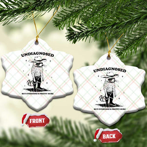Funny Undiagnosed But Everyone's Pretty Sure Ceramic Ornament Cowboy Racoon TS11 Print Your Wear