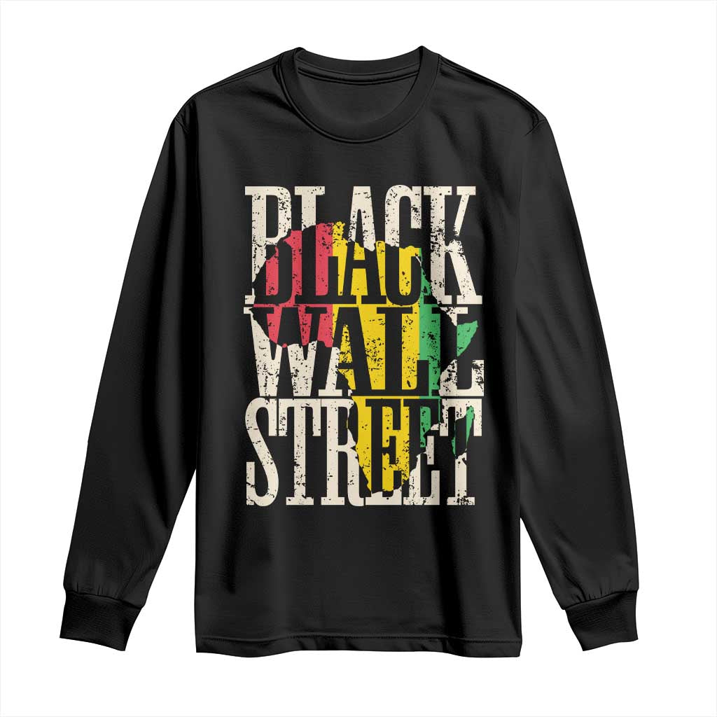 Black Wall Street Long Sleeve Shirt Tulsa Oklahoma Black History Month Africa Map TS11 Black Print Your Wear