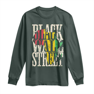 Black Wall Street Long Sleeve Shirt Tulsa Oklahoma Black History Month Africa Map TS11 Dark Forest Green Print Your Wear