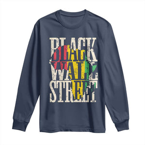 Black Wall Street Long Sleeve Shirt Tulsa Oklahoma Black History Month Africa Map TS11 Navy Print Your Wear