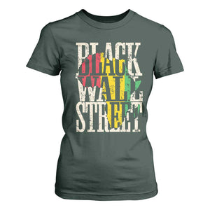 Black Wall Street T Shirt For Women Tulsa Oklahoma Black History Month Africa Map TS11 Dark Forest Green Print Your Wear