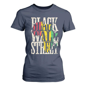 Black Wall Street T Shirt For Women Tulsa Oklahoma Black History Month Africa Map TS11 Navy Print Your Wear