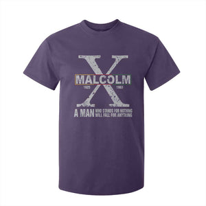 Malcolm X A Man Who Stands For Nothing Will Fall For Anything T Shirt For Kid Black History Month TS11 Purple Print Your Wear