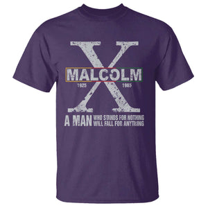 Malcolm X A Man Who Stands For Nothing Will Fall For Anything T Shirt Black History Month TS11 Purple Print Your Wear