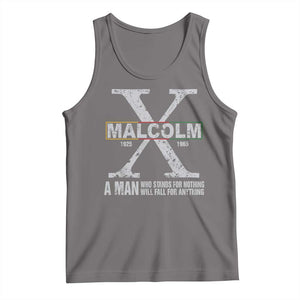 Malcolm X A Man Who Stands For Nothing Will Fall For Anything Tank Top Black History Month TS11 Deep Heather Print Your Wear