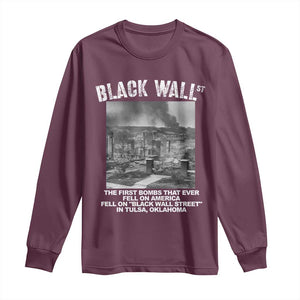 Black Wall Street First Bombs Long Sleeve Shirt Tulsa Oklahoma Black History Month TS11 Maroon Print Your Wear