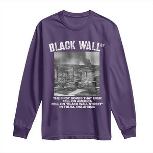 Black Wall Street First Bombs Long Sleeve Shirt Tulsa Oklahoma Black History Month TS11 Purple Print Your Wear