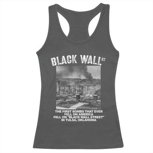 Black Wall Street First Bombs Racerback Tank Top Tulsa Oklahoma Black History Month TS11 Dark Heather Print Your Wear