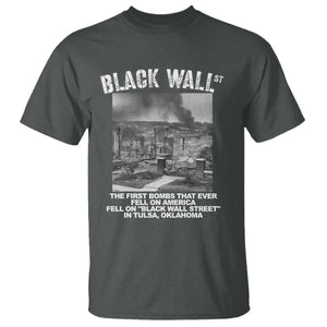 Black Wall Street First Bombs T Shirt Tulsa Oklahoma Black History Month TS11 Dark Heather Print Your Wear