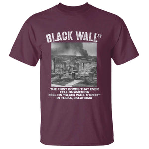 Black Wall Street First Bombs T Shirt Tulsa Oklahoma Black History Month TS11 Maroon Print Your Wear