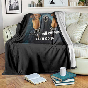 Today I Will Eat Two Corn Dogs Skeleton Meme Throw Blanket TS11 Print Your Wear