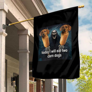 Today I Will Eat Two Corn Dogs Skeleton Meme Garden Flag TS11 Print Your Wear