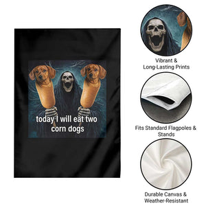 Today I Will Eat Two Corn Dogs Skeleton Meme Garden Flag TS11 Print Your Wear