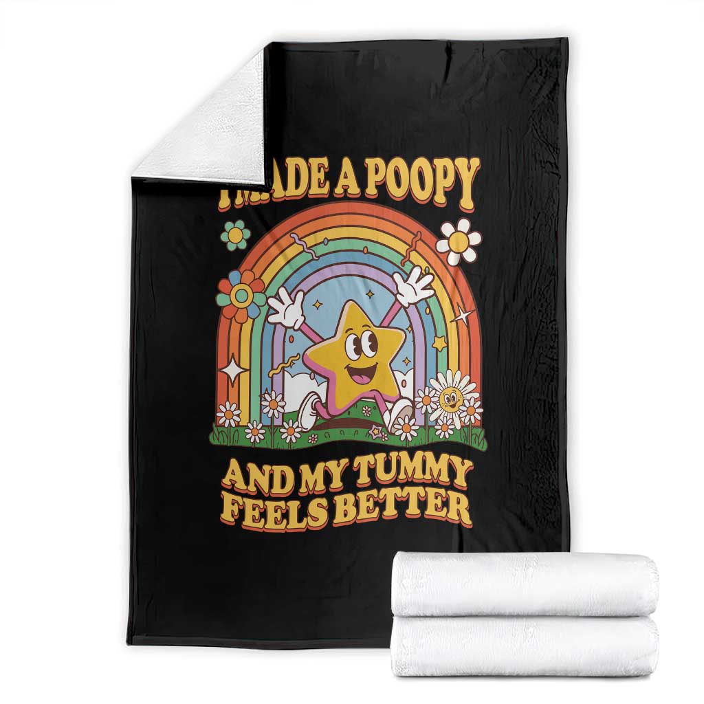 I Made A Poopy And My Tummy Feels Better Throw Blanket Funny Inappropriate Vacation Swap Adult TS11 Black Print Your Wear