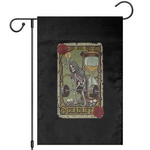 Funny Tarot Card Deadlifts Gym Workout Skeleton Garden Flag TS11 Black Print Your Wear