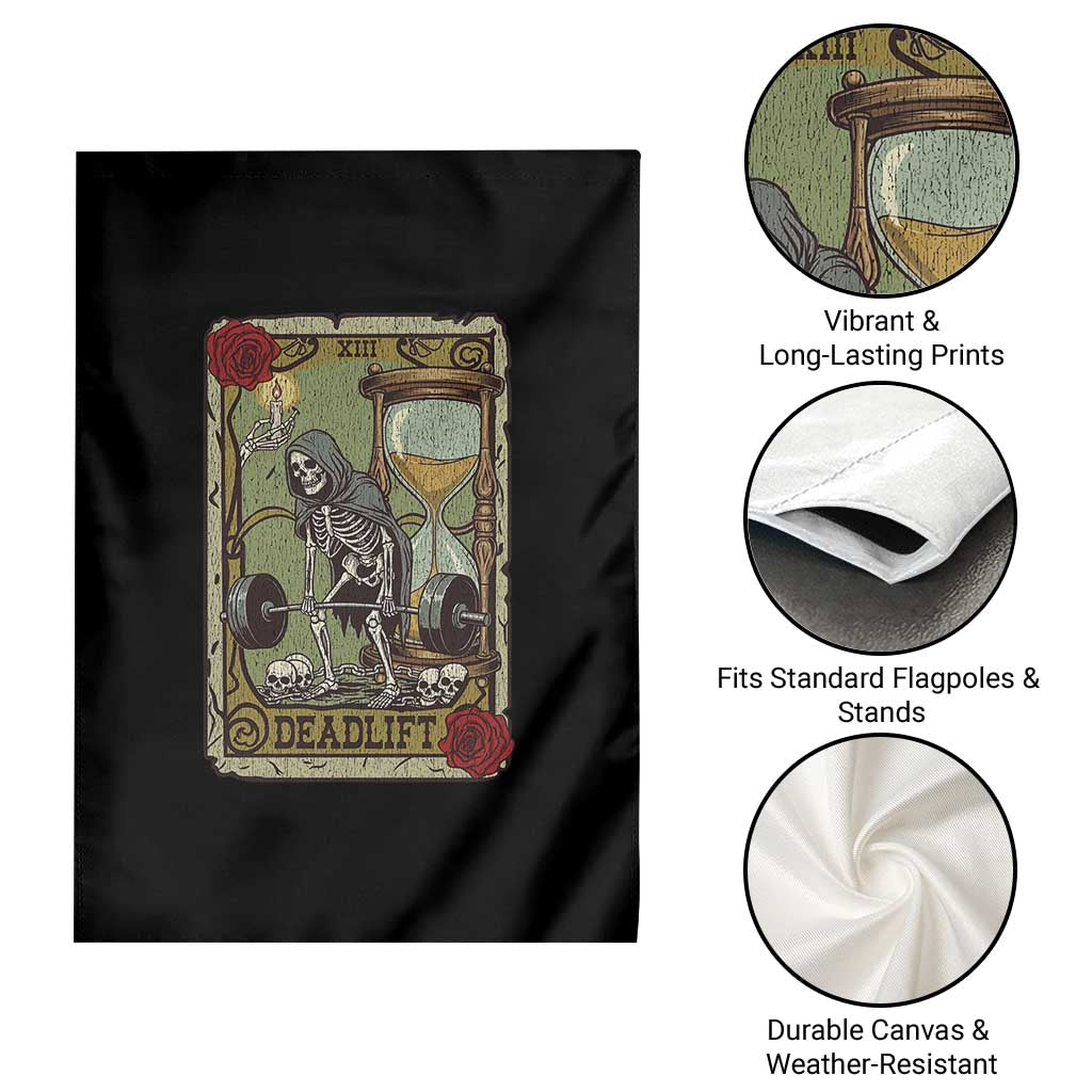 Funny Tarot Card Deadlifts Gym Workout Skeleton Garden Flag TS11 Print Your Wear