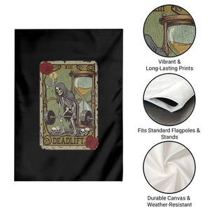 Funny Tarot Card Deadlifts Gym Workout Skeleton Garden Flag TS11 Print Your Wear