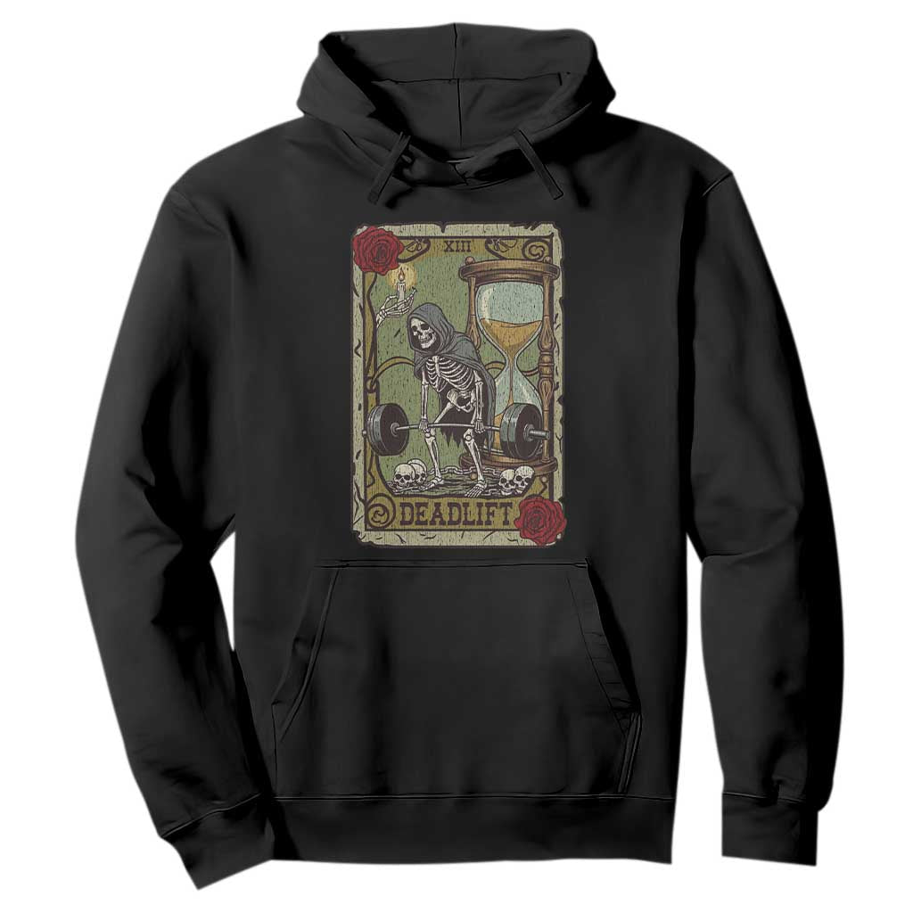 Funny Tarot Card Deadlifts Gym Workout Skeleton Hoodie TS11 Black Print Your Wear