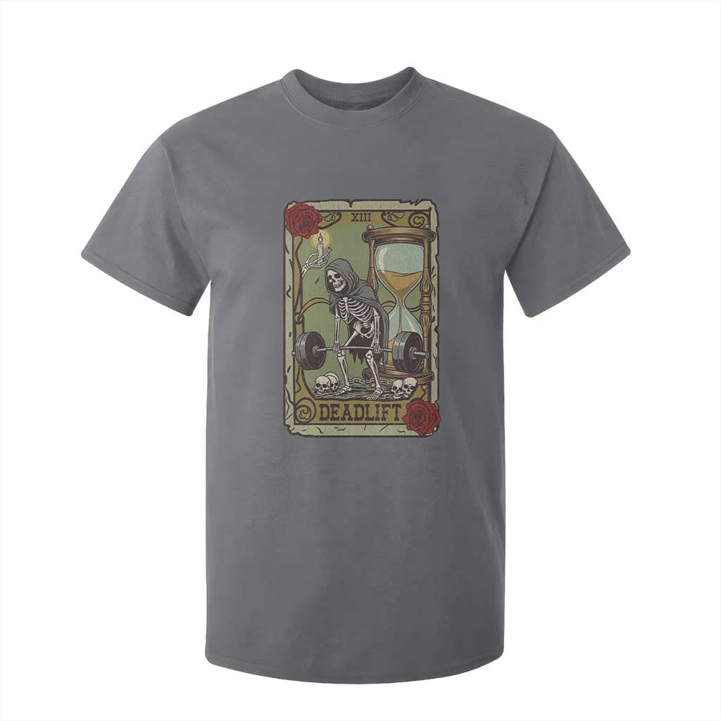 Funny Tarot Card Deadlifts Gym Workout Skeleton T Shirt For Kid TS11 Charcoal Print Your Wear