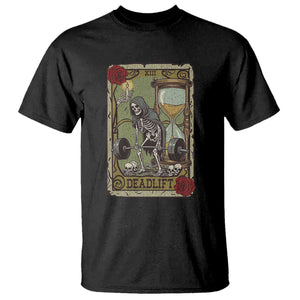 Funny Tarot Card Deadlifts Gym Workout Skeleton T Shirt TS11 Black Print Your Wear