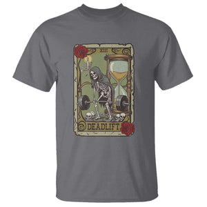 Funny Tarot Card Deadlifts Gym Workout Skeleton T Shirt TS11 Charcoal Print Your Wear