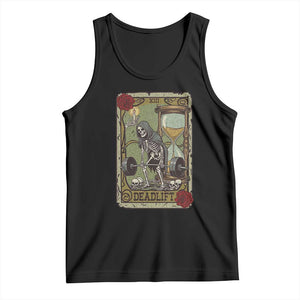 Funny Tarot Card Deadlifts Gym Workout Skeleton Tank Top TS11 Black Print Your Wear