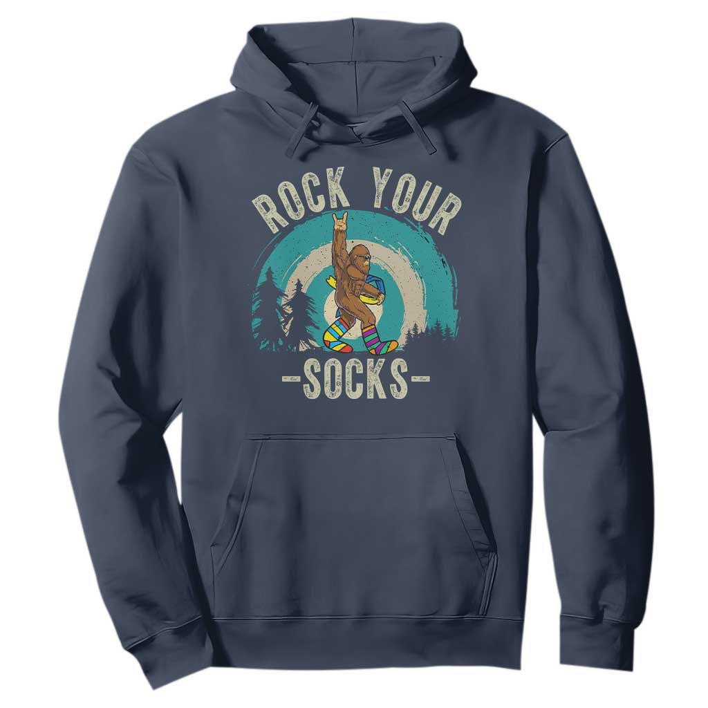 Funny Down Syndrome Awareness Bigfoot Hoodie Rock Your Socks TS11 Navy Print Your Wear