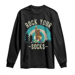 Funny Down Syndrome Awareness Bigfoot Long Sleeve Shirt Rock Your Socks TS11 Black Print Your Wear