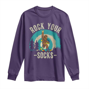 Funny Down Syndrome Awareness Bigfoot Long Sleeve Shirt Rock Your Socks TS11 Purple Print Your Wear