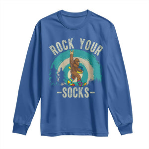 Funny Down Syndrome Awareness Bigfoot Long Sleeve Shirt Rock Your Socks TS11 Royal Blue Print Your Wear