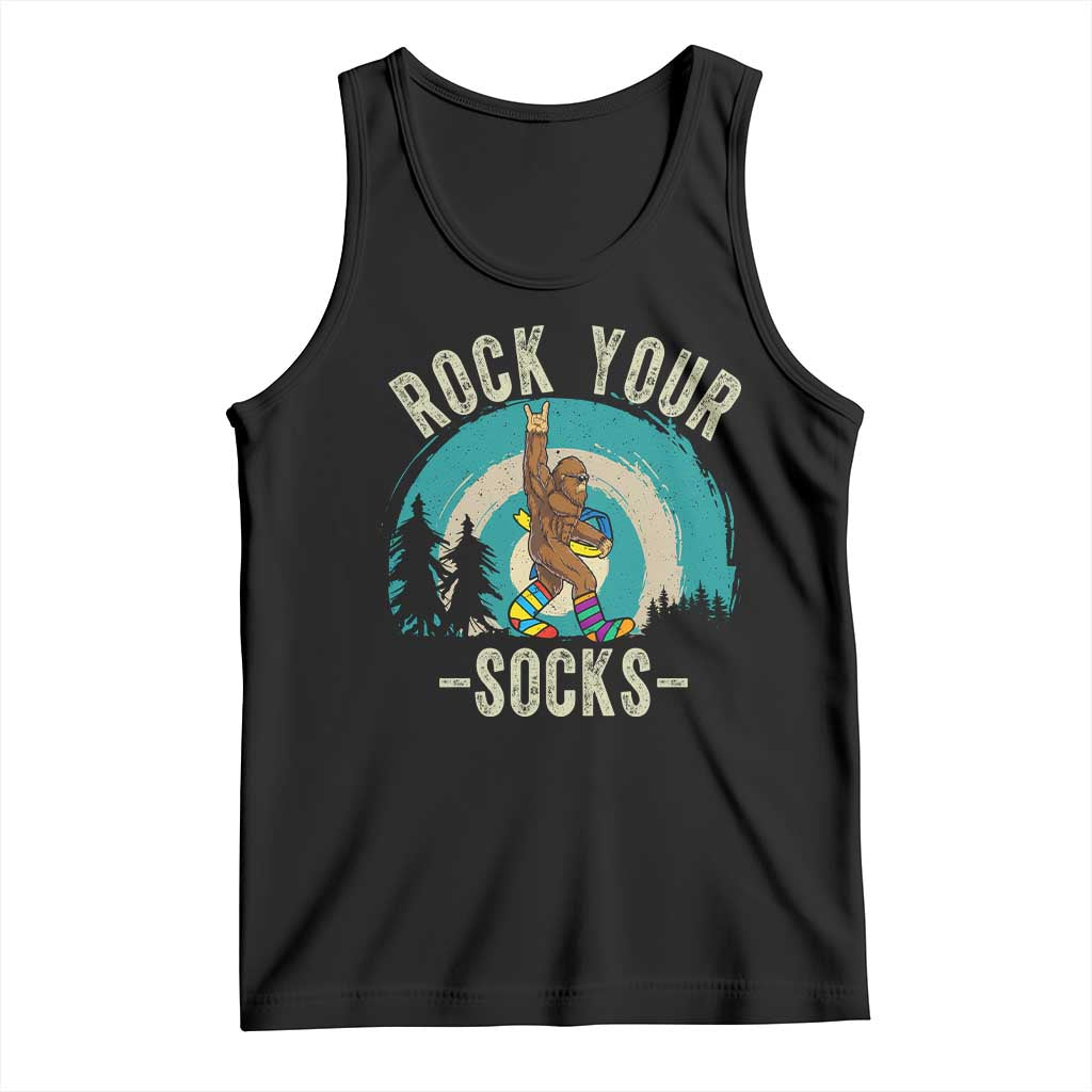 Funny Down Syndrome Awareness Bigfoot Tank Top Rock Your Socks TS11 Black Print Your Wear
