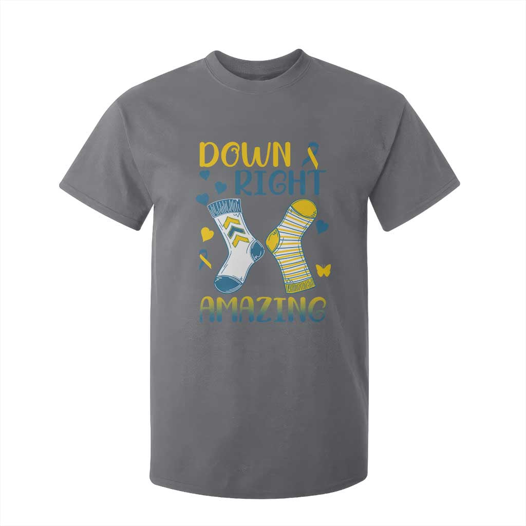 Down Right Amazing T Shirt For Kid Down Syndrome Awareness Socks Ribbon TS11 Charcoal Print Your Wear