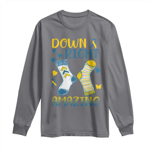 Down Right Amazing Long Sleeve Shirt Down Syndrome Awareness Socks Ribbon TS11 Charcoal Print Your Wear