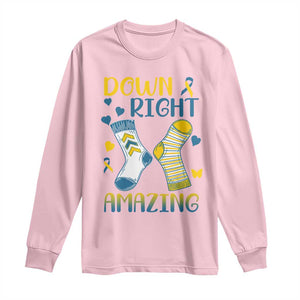 Down Right Amazing Long Sleeve Shirt Down Syndrome Awareness Socks Ribbon TS11 Light Pink Print Your Wear