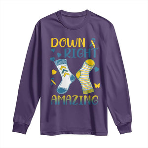 Down Right Amazing Long Sleeve Shirt Down Syndrome Awareness Socks Ribbon TS11 Purple Print Your Wear