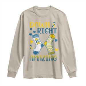 Down Right Amazing Long Sleeve Shirt Down Syndrome Awareness Socks Ribbon TS11 Sand Print Your Wear