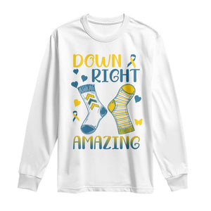 Down Right Amazing Long Sleeve Shirt Down Syndrome Awareness Socks Ribbon TS11 White Print Your Wear