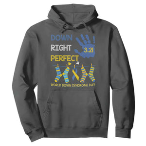 Down Right Perfect Hoodie March 21 World Down Syndrome Day Socks TS11 Dark Heather Print Your Wear