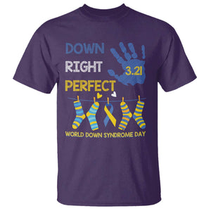 Down Right Perfect T Shirt March 21 World Down Syndrome Day Socks TS11 Purple Print Your Wear