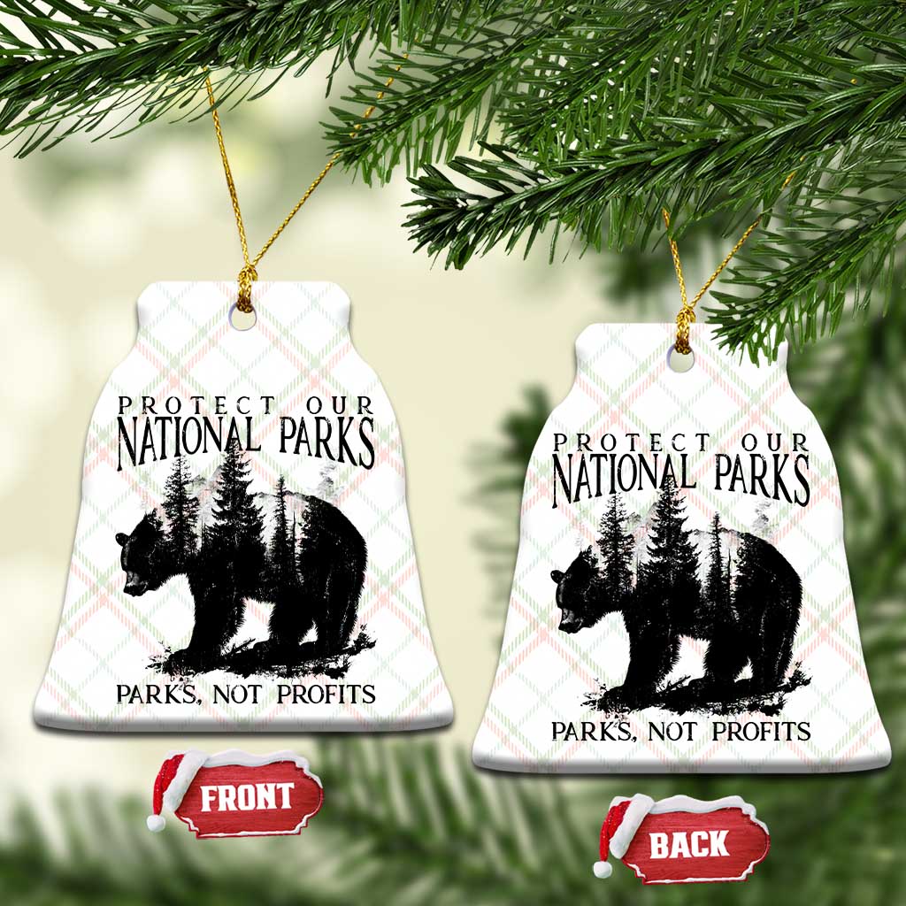 Protect Our National Parks Not Profits Ceramic Ornament Vintage Forest Bear TS11 Print Your Wear
