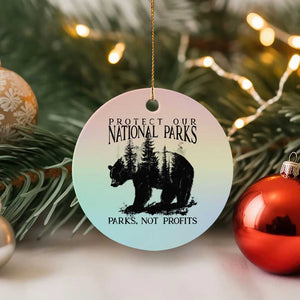 Protect Our National Parks Not Profits Ceramic Ornament Vintage Forest Bear TS11 1pc Pastel Print Your Wear
