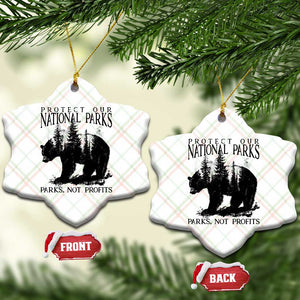 Protect Our National Parks Not Profits Ceramic Ornament Vintage Forest Bear TS11 Print Your Wear