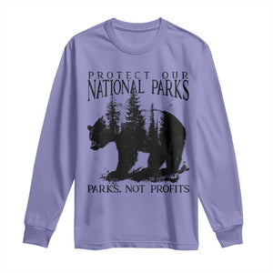 Protect Our National Parks Not Profits Long Sleeve Shirt Vintage Forest Bear TS11 Violet Print Your Wear